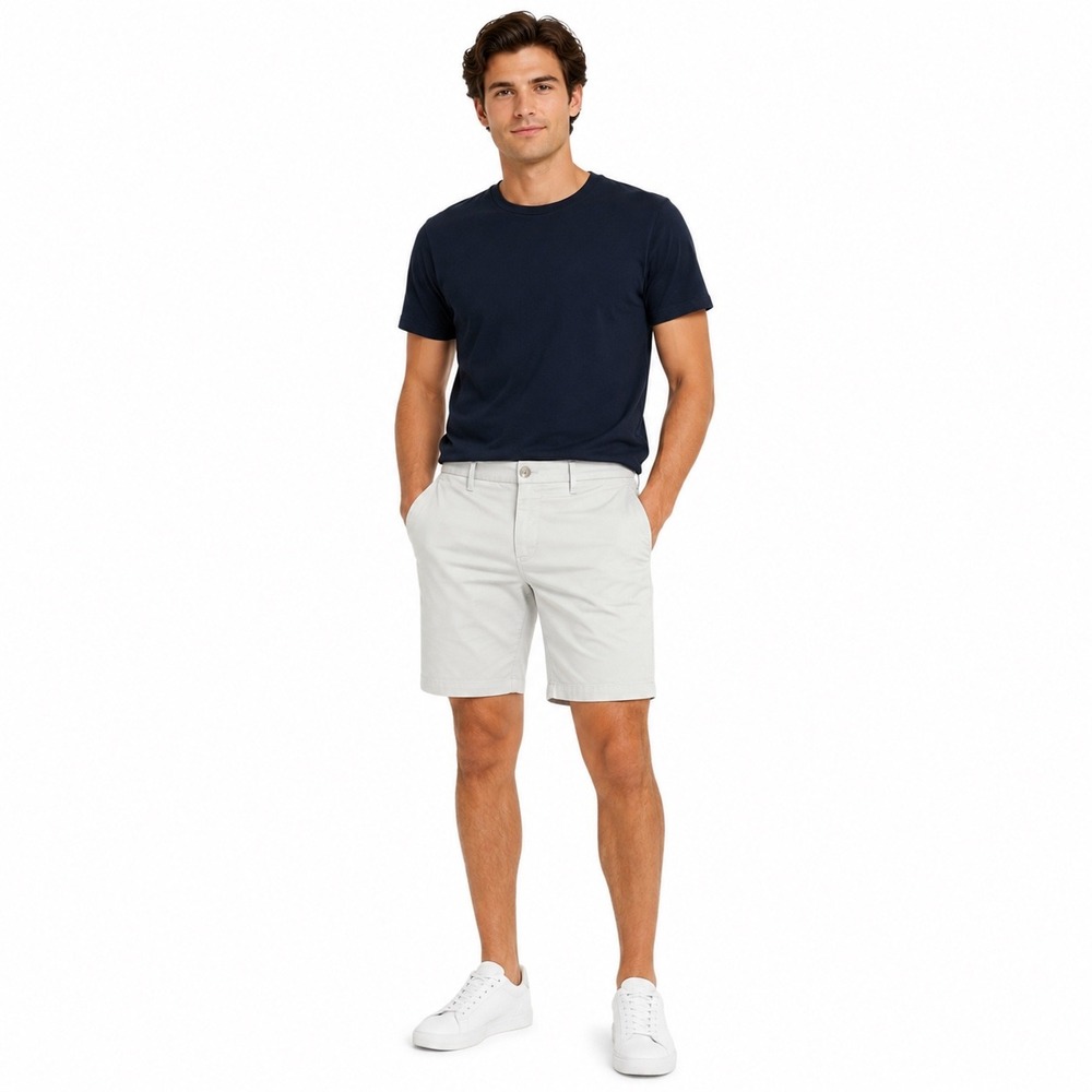 Express Mens Slim Fit Chino Shorts Stone 8 Inch Inseam Size 30